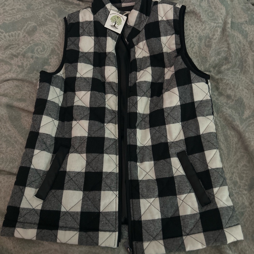 Black and White Checkered Vest